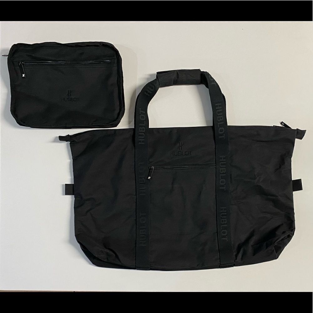 Used HUBLOT Foldable Mini Travelling Duffle Bag with Storage Pouch Black